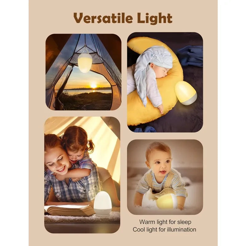 Jolywell Baby Night Light – Portable Egg-Shaped Nursery Lamp with Stable Charging Pad & Touch Control, Soothing LED Nightlight for Kids & Breastfeeding