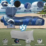 GEERTOP Portable Inflatable Canopy Air Lounger – Waterproof Air Sofa with Sun-Shade Cover for Camping, Beach, Backyard