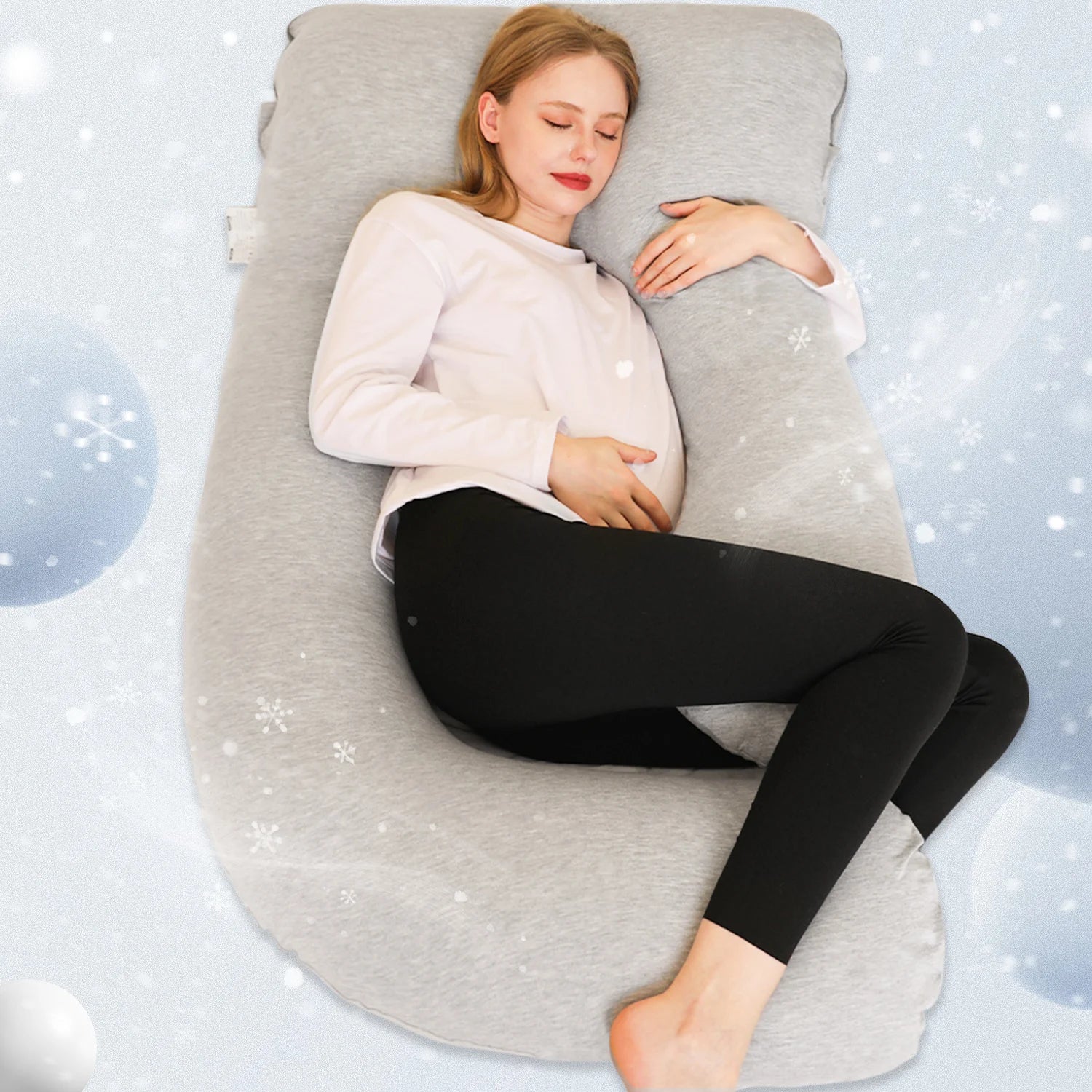 Pregnancy Body Pillow for Sleeping – Large U-Shaped Maternity Pillow for Full Body Support & Comfortable Rest