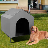 Outdoor Dog House for Large Breeds – Durable Shelter with 600D PVC Canopy & Elevated Textilene Bed