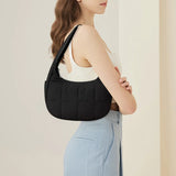Puffer Crescent Bag – Quilted Nylon Underarm & Hobo Shoulder Bag with Adjustable Strap for Women 👜✨