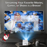 Mini Portable LED Projector Kit – Includes 72″ Screen & Adjustable Bracket; HDMI / USB / TF Audio Projection for Travel