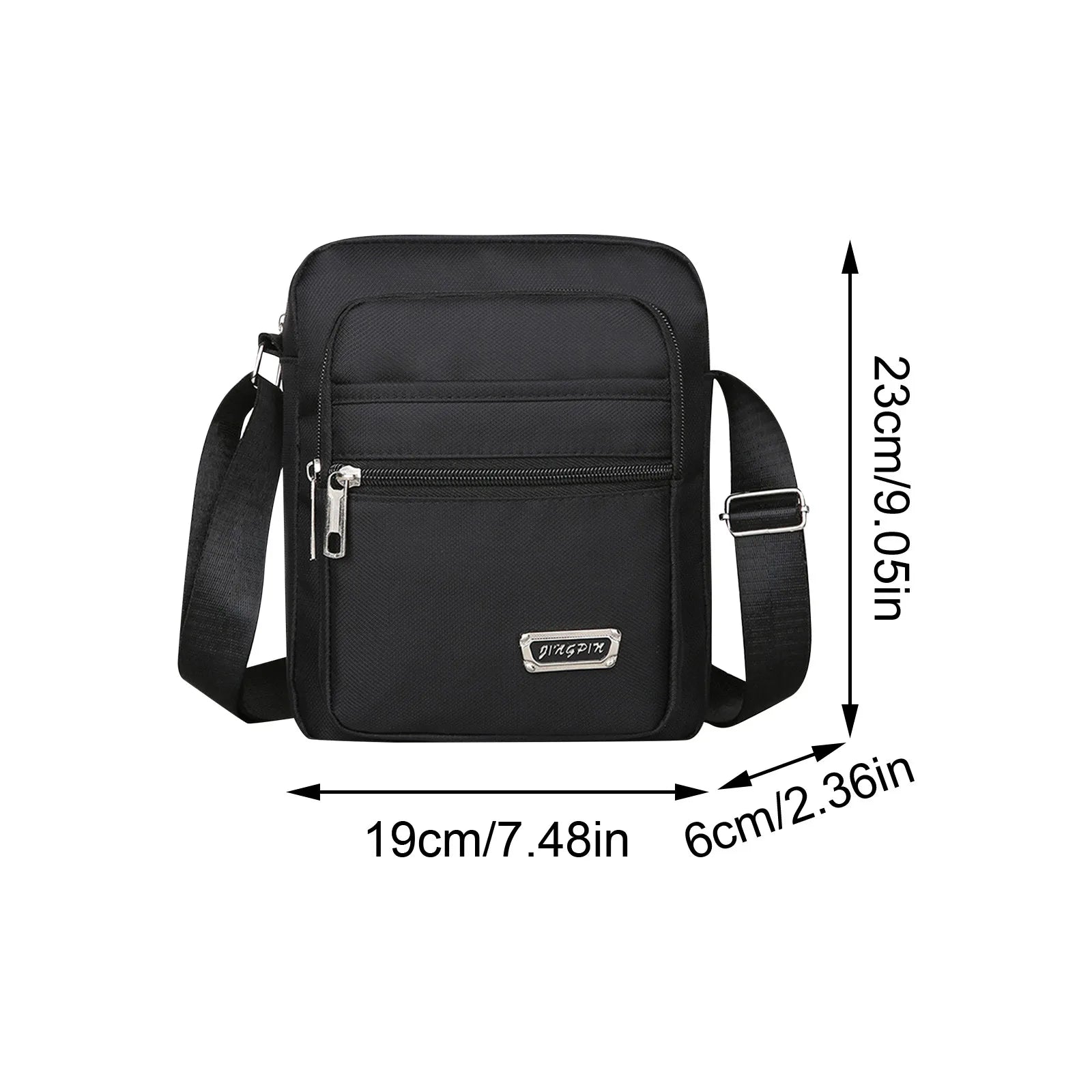 Men’s Waterproof Nylon Crossbody Bag — Large Casual Shoulder Messenger Satchel for Travel & Daily Use