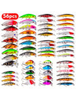 56-Piece Multifunctional Fishing Bait Set – Hooks, Crankbaits, Spinners & Lures | Perfect for Carp, Bass & Multi-Species Fishing