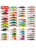 56-Piece Multifunctional Fishing Bait Set – Hooks, Crankbaits, Spinners & Lures | Perfect for Carp, Bass & Multi-Species Fishing