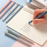 Animals Panda Erasable Gel Pen Set – 12-Piece 0.5 mm Blue/Black Ink Cartoon Stationery Kit