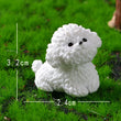 Mini Bichon Frise Dog Figurine – Cute Miniature Craft Ornament for Home, Desk, Car & Kids’ Room Décor