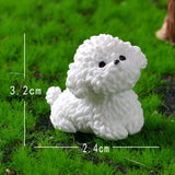 Mini Bichon Frise Dog Figurine – Cute Miniature Craft Ornament for Home, Desk, Car & Kids’ Room Décor