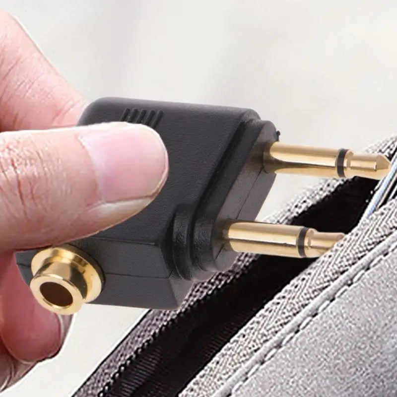 1pcs Dual 3 5mm Male To 3 5mm Female AUX Audio Jack Adapter Airplane Travel Earphone Golden Plated Converter For Airline