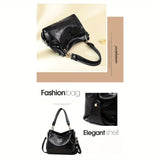 Women’s Large-Capacity Retro Tote Bag – Single Shoulder Crossbody Convertible Commuter Bag