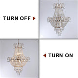 Arlgsite Luxury Gold Crystal Chandelier – Elegant K9 Crystal Ceiling Light for Living Room, Dining Room & Hallway