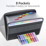 Expandable File Organizer with Security Zipper – 12-Pocket Document Folder with Front Pen Holder for Office & School