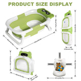 Foldable Baby Bathtub with Thermometer & Floating Cushion – Newborn to Toddler (0-36 Months)