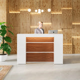 🛋️ Tribesigns 63" Reception Desk – Front Counter with LED Lights for Lobby, Salon, Retail & Checkout Areas