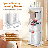 3-Tier Rolling Laundry Basket with 4 Wheels – Large Capacity Dirty Clothes Sorter & Organiser