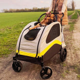 Premium Dog Stroller Pram – 4-Wheel Foldable Pet Jogger Wagon for Small, Medium & Large Dogs with Travel-Ready Design