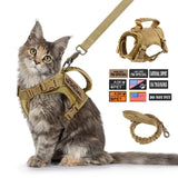 Tactical Cat Harness & Leash with 9 Patches – Adjustable Training Vest with Handle for Cats, Small Dogs & Puppies