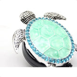 🐢 Aquamarine Enamel Sea Turtle Badge Reel – Retractable ID Card Holder Clip for Nurses, Teachers & Office Staff
