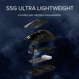 Delux M800 Ultra Lightweight Gaming Mouse – 55g PAW3395 Sensor, Tri-Mode Wireless/Bluetooth/Wired, 26,000 DPI & 4K Compatible