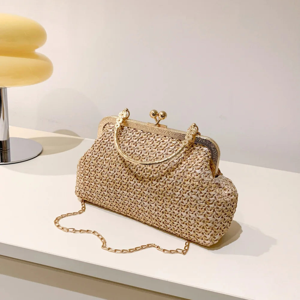 Chain Top Handle Bag – Clip Weaving Under-Arm Shoulder Bag, Elegant Handmade Street Travel Fashion