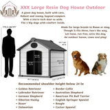 Large Outdoor Igloo Dog House – Weatherproof Insulated Shelter with Elevated Floor for 2 Large Dogs