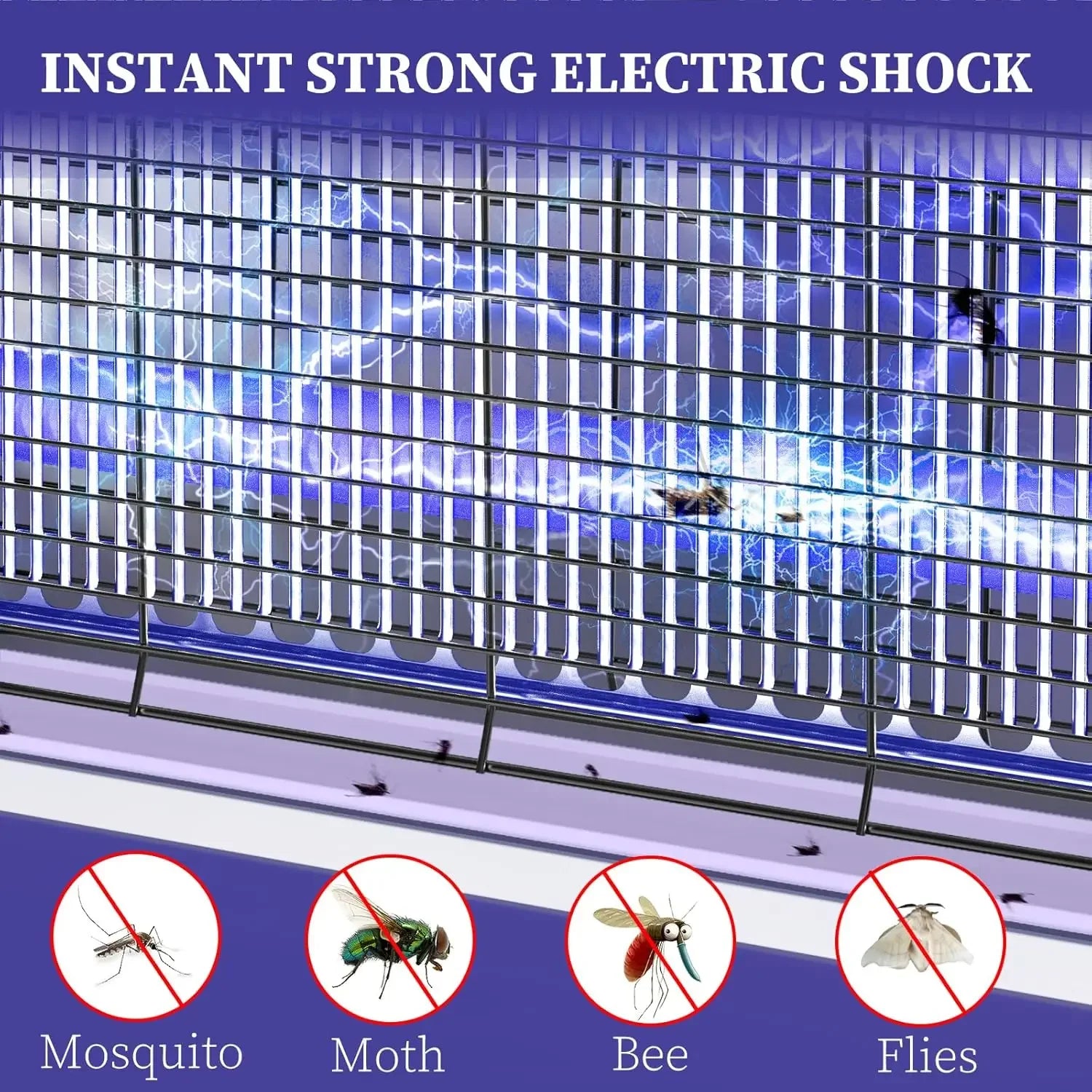 3200 V Electric Bug Zapper – Indoor Mosquito & Insect Killer with Hanging Chain & Removable Tray
