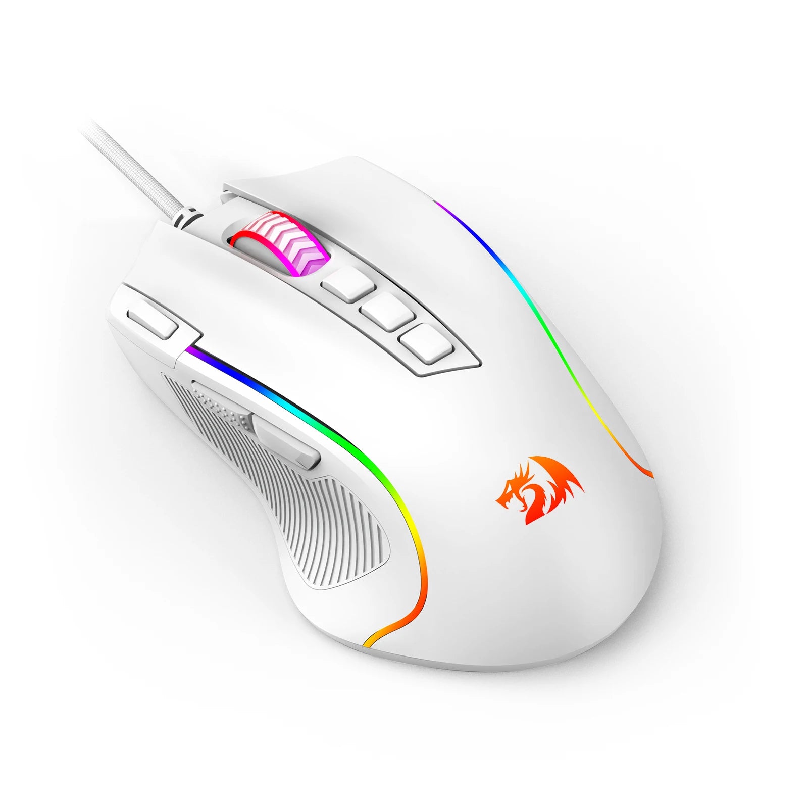 Redragon M612 Predator RGB Gaming Mouse – 8,000 DPI Wired Optical Mouse with 11 Programmable Buttons (White)