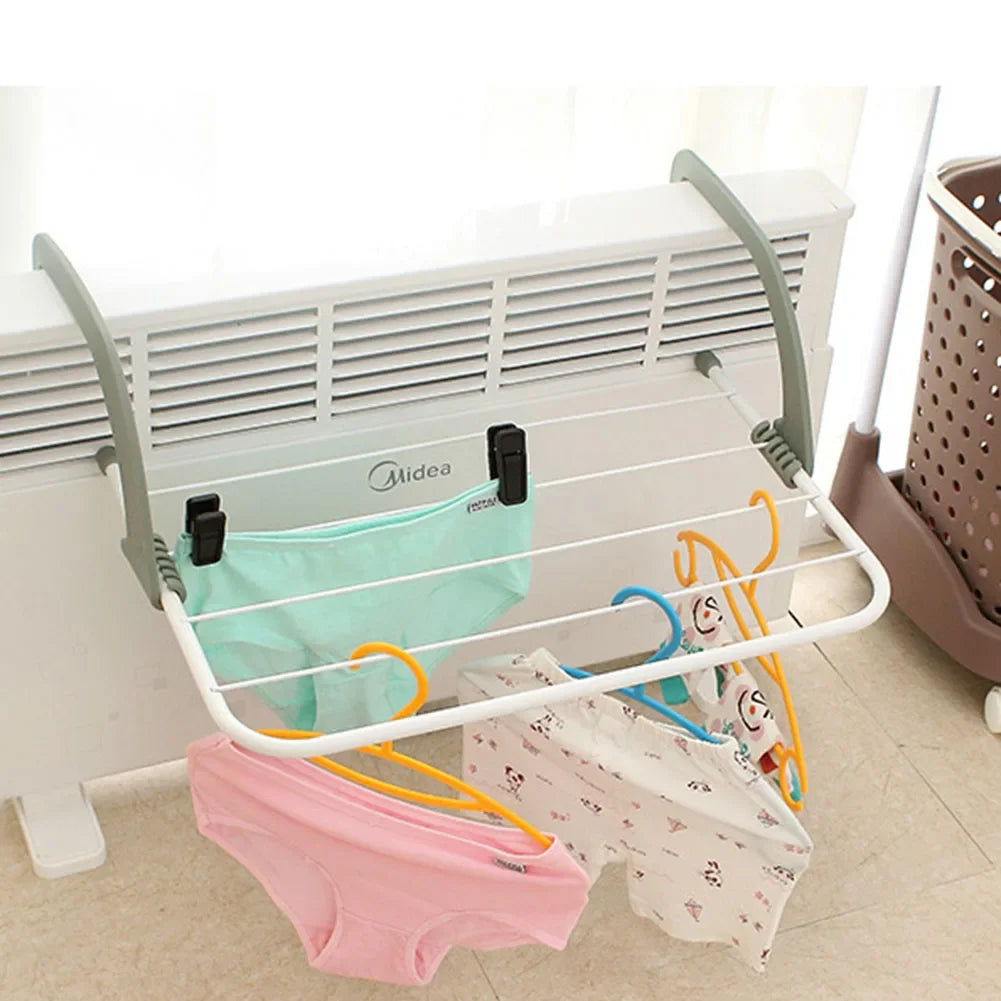 Portable Balcony Clothes Airer – Foldable Extendible Laundry Dryer Rack for Clothes, Nappies & Shoes (Indoor/Outdoor)
