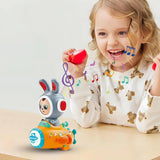 Musical Bunny Toy – Electric Light-Up Rabbit Car with Cute Face Changing Feature, Educational Preschool Toy for Kids