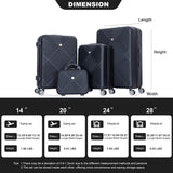 4-Piece Lightweight Travel Luggage Set – Large Capacity Spinner Suitcases with Double Wheels