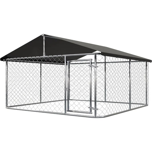 Heavy-Duty Outdoor Dog Playpen – Secure Steel Kennel with Lock for Safe Training & Play