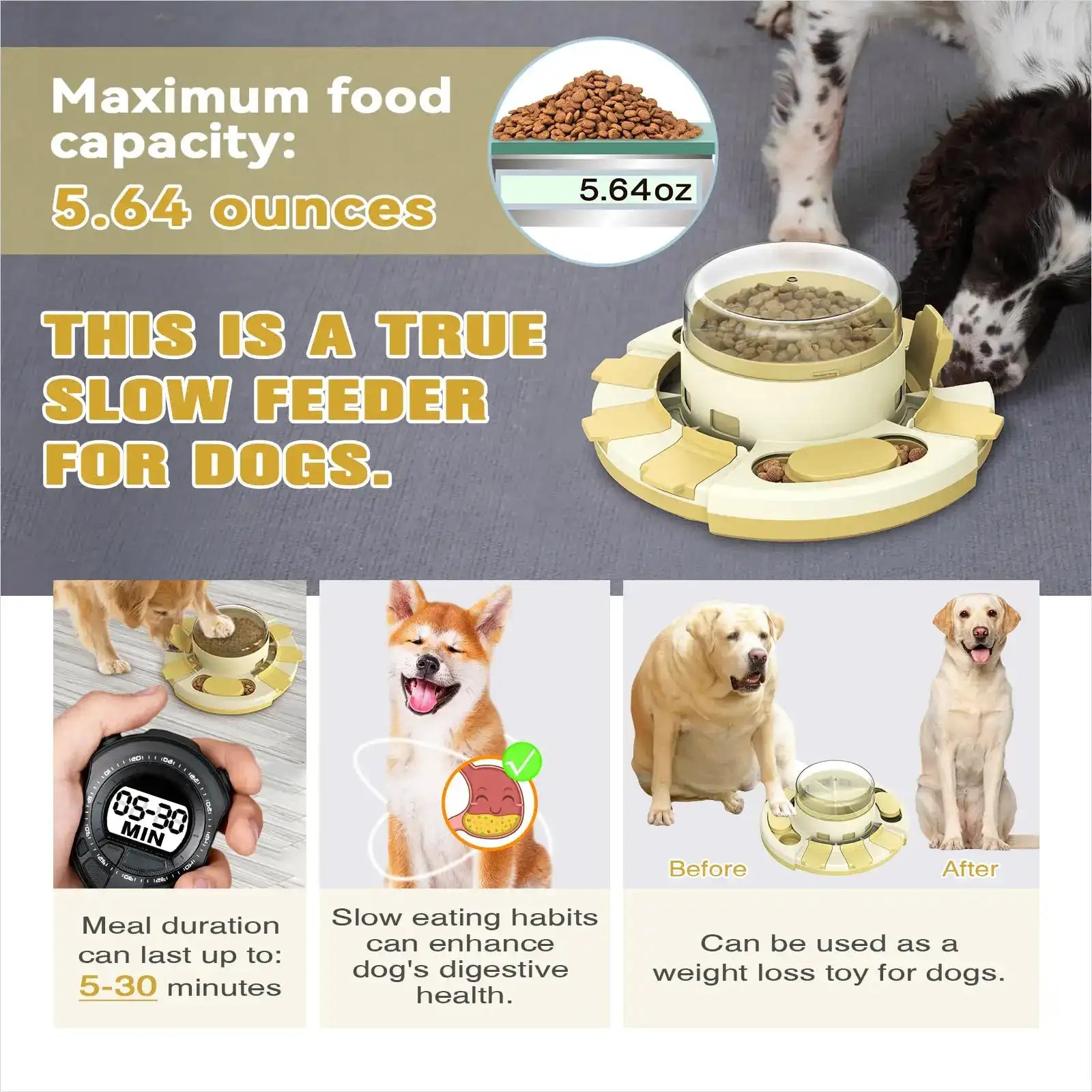 Dog Puzzle Toy w/Button – 2-in-1 Food Dispenser & Slow Feeder Game for Mental Stimulation