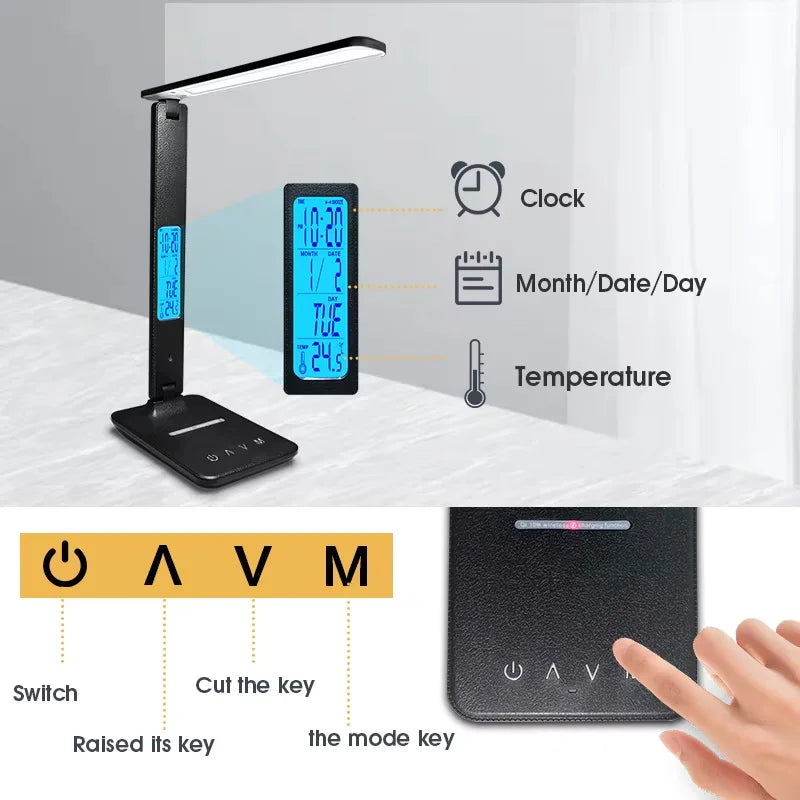 💡 LAOPAO 10W Qi Wireless Charging LED Desk Lamp – Dimmable Sliding Control, USB Port, Auto Timer & Night Light