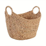 Extra Large Natural Water Hyacinth Decorative Storage Basket – Stylish Textured Wicker Bin for Blankets, Pillows, Magazines & Towels