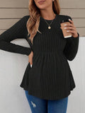 Women’s Maternity Sweater – Long Sleeve V-Neck Striped Knit Pullover, Winter Pregnancy Jumper Top for Stylish Moms