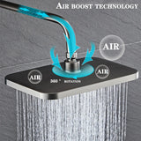 Grey Smart Digital Display Shower Faucet Set – Piano-Style Rainfall Bathroom System