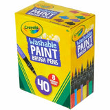 Crayola No-Drip Paint Brush Pens – 4-Pack Assorted Colors Washable Paint Set for Kids & Classrooms 🎨