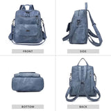 Women’s PU Leather Backpack Purse – Fashion Handbag Shoulder Bag for Daily Wear, Travel & Casual Outfits (Blue)
