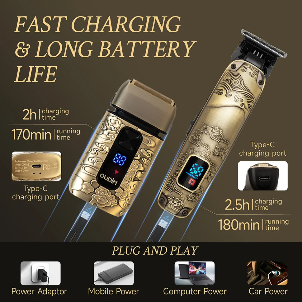 Men’s Foil Shaver & Grooming Kit – Bald Head Shaver, Hair & Beard Trimmer, Mustache & Face Shaving Machine