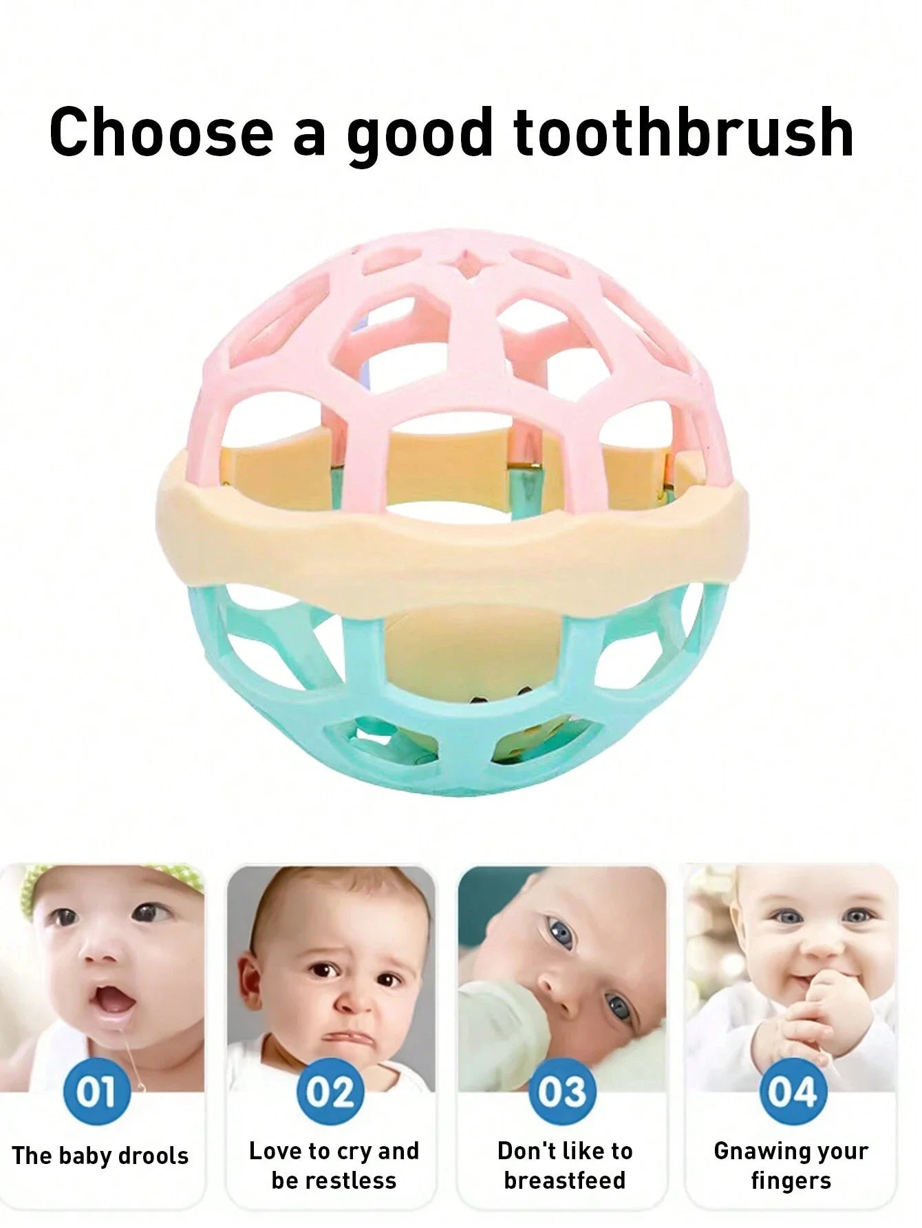 Baby Sensory Teething & Rattle Toys – Soft Silicone Teether Set for 0–12 Months, Gum Relief & Developmental Play