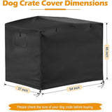 Dog Crate Cover 54" – Heavy Duty 420D Waterproof Pet Kennel Sunshade for Wire Dog Cages (Black)