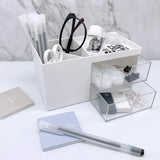 White Mini Desk Organizer – Compact Multi‑Slot Desktop Storage