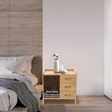 3-Tier Bamboo Bedside Table – Natural Nightstand Organizer & Storage Box for Bedroom, Living Room or Office