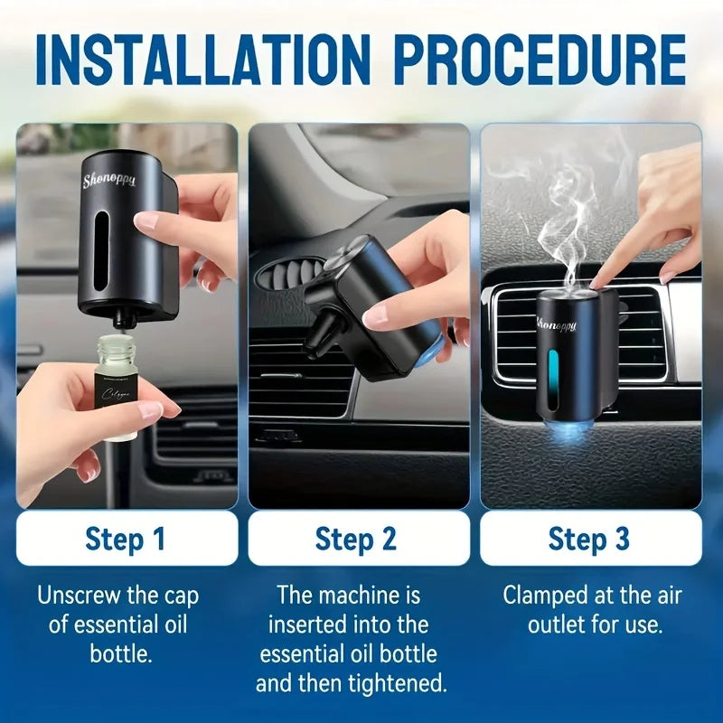 Smart car aromatherapy diffuser – three-mode adjustable essential oil humidifier & fragrance air freshener for vehicles