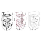 3-Tier Adjustable Rolling Storage Cart with Lockable Wheels – Multi-Room Organizer