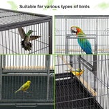 Standing Wrought Iron Birdcage – Large Parrot Flight Cage with Rolling Stand for Cockatiels, African Greys & Medium Birds