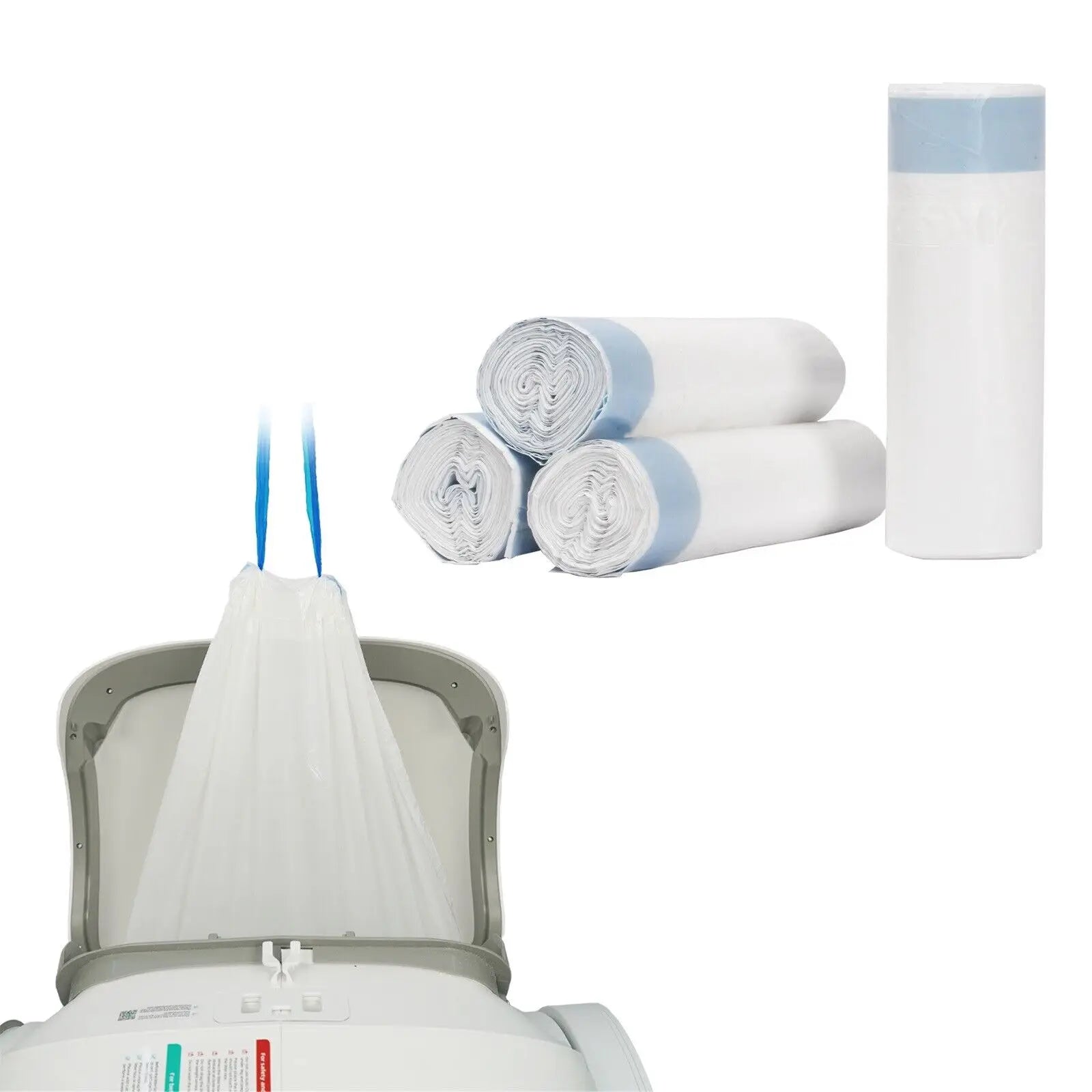 Biokats XXL Cat Litter Waste Bags – 4 Rolls (60 Count) Drawstring Liners for Self‑Cleaning Boxes