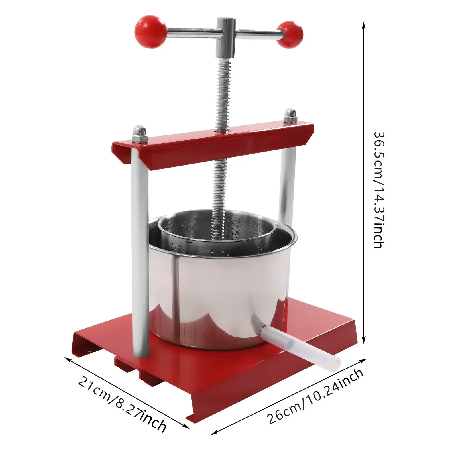 0.8 Gallon Stainless Steel Manual Press – Cheese, Herb, Fruit & Wine Press Machine for Juice, Vegetables & Olive Oil Extraction