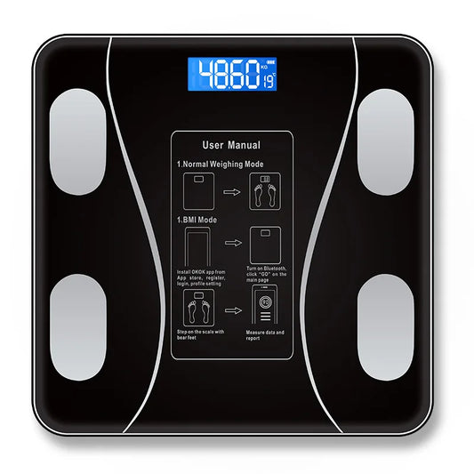 Intelligent USB Rechargeable Wireless Digital Weighing Scale with Bluetooth & LED Display – Body Fat Measurement