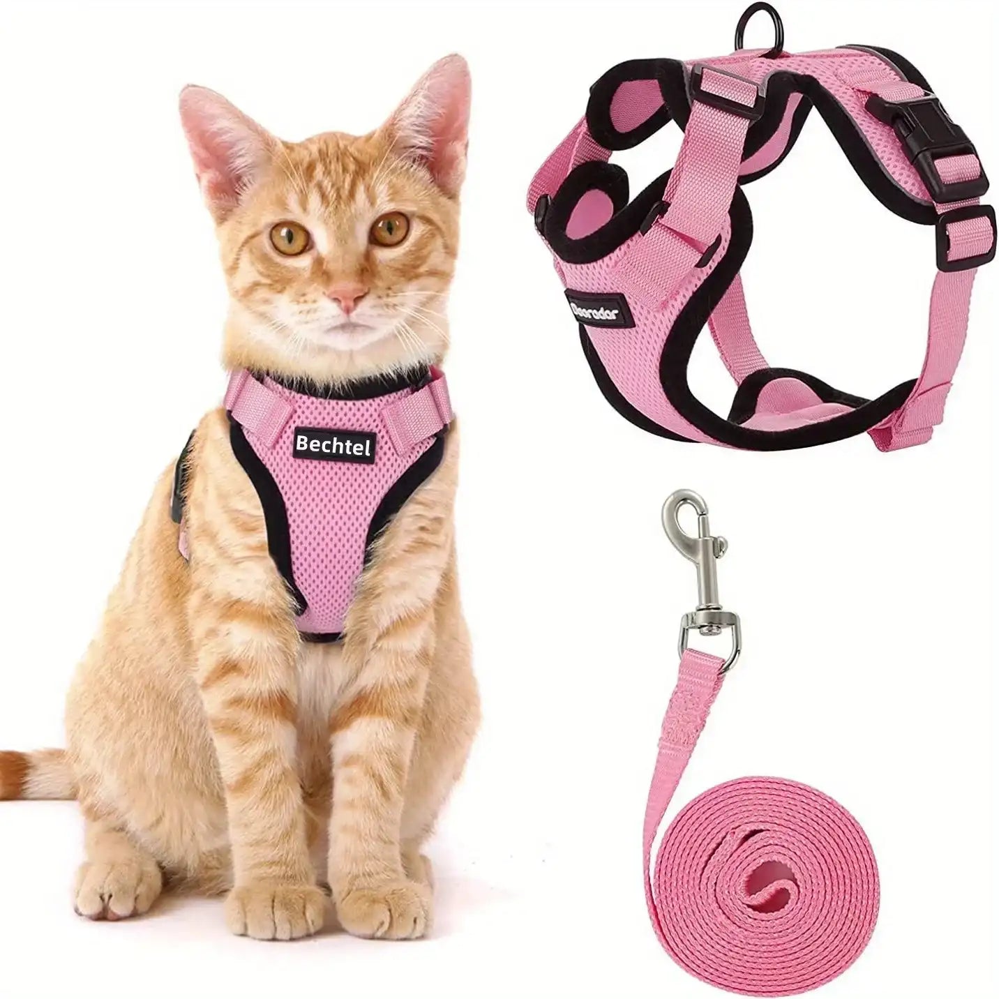 “Non-Slip Cat Leash with Adjustable Vest Harness – Comfortable Chest Carrier for Safe Outdoor Walks”